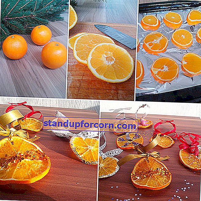 Noel ağacı için kurutulmuş portakallar