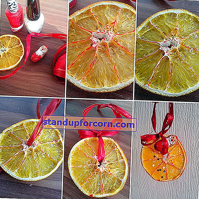 Juledekorasjon av tørket appelsin til juletreet
