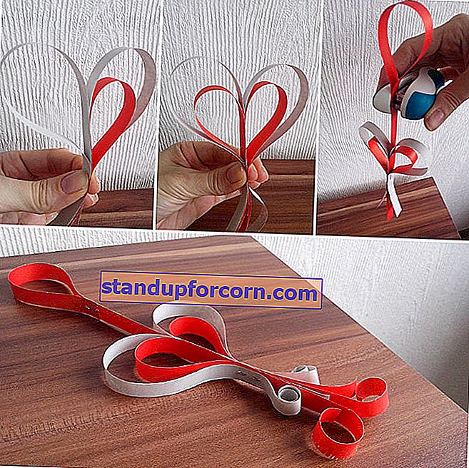 Hvordan lage enkle julepynt - et hjerte av papir med et anheng til juletreet